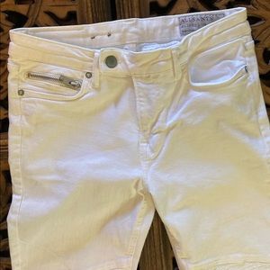 All Saints Moto white jeans